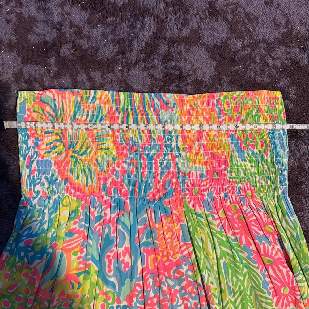 Lilly Pulitzer sz Medium Bodhi Maxi Skirt Lovers Coral /Strapless Dress - Picture 11 of 13